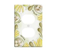 Coperture duplex da parete per cucchiaio, cucina rustica, uova di pasta, in plastica verde, dimensioni standard, decorative, per casa, soggiorno, camera da letto, bagno