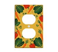 Coperture duplex da parete per cucina a forma di carota, campane biologiche rustiche peperoni verdi a foglia verde raccolta in plastica gialla dimensioni standard decorative coperture per presa di