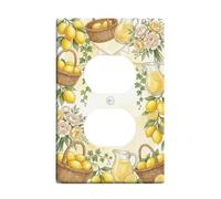 Coperture duplex da parete per cucina a limone, cestino estivo rustico peonia estate plastica gialla dimensioni standard decorative prese coperture per la casa soggiorno nuovo appartamento Decor