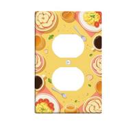 Coperture duplex da parete per cucina, piatti casual accoglienti, cucchiaio, plastica gialla, dimensioni standard, coperture decorative per presa di corrente per nuovo appartamento, casa, camera da