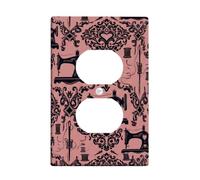 Coperture duplex da parete per macchina da cucire, elegante bobina a forma di cuore, in plastica color pesca, piastre da parete di dimensioni standard per prese elettriche per casa, soggiorno, nuovo
