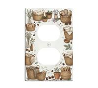 Coperture duplex per cestino da bagno, piastre da parete, stile rustico naturale lavanda pigne marrone in plastica di dimensioni standard decorative per camera da letto, ufficio, cucina, ingresso