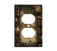 Coperture duplex per libri, placca da parete, vintage rustica edera, globo autunnale, in plastica, dimensioni standard, doppia presa di corrente, per soggiorno, camera da letto, casa, ufficio