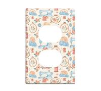 Coperture duplex per macchina da cucire, piastra da parete vintage rustica, bobina di filo di filato nessuno blu pastello in plastica di dimensioni standard per prese elettriche per soggiorno, camera