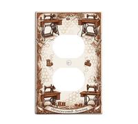Coperture duplex per macchina da cucire, piastra da parete vintage rustica, bobine di filo a nido d'ape, in plastica, dimensioni standard, per prese elettriche, per soggiorno, camera da letto, casa