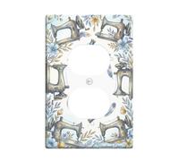 Coperture duplex per macchina da cucire, piastre da parete artistiche vintage in plastica blu, per prese elettriche, per soggiorno, camera da letto, casa, ufficio