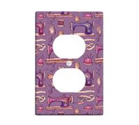 Coperture duplex per presa di corrente per macchina da cucire, piastra da parete, cuscino vintage per spille, senza plastica, viola, dimensioni standard, coperture decorative per casa, soggiorno