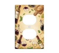 Coperture duplex per prese di corrente da parete, stile rustico, olive italiane, pane autunnale, in plastica marrone, dimensioni standard, doppia presa di corrente, per camera da letto, bagno, cucina