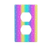 Coperture duplex per prese, piastre da parete di dimensioni standard 1-Gang, Rainbow Scales2 Print Outlet Covers Placca da parete, Copertura per presa elettrica decorativa