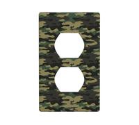 Coperture duplex per prese, piastre da parete di dimensioni standard 1-Gang, verde mimetico classico stampato coperture per prese a parete, copertura per presa elettrica decorativa