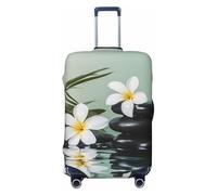 Coperture elastiche da viaggio con pietre nere con foglie di bambù, antipolvere, antigraffio, protezione per valigie da 56-61 cm