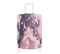 Coperture elastiche dei bagagli Anti graffio elastico valigia copre le protezioni dei bagagli Fit 18-32 pollici bagagli, carino anime ragazza glitter, S 18-20 in