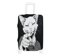 Coperture elastiche grandi per bagagli Resistente ai graffi Copertura adatta per valigie accessori da viaggio Adatto per bagagli da 45-81 cm, Gatto punk nero bianco freddo, M 22-24 in