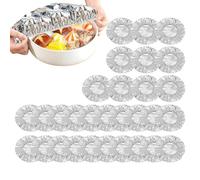 Coperture elastiche per alimenti, 30 pezzi, estensibili, riutilizzabili | coperchi da cucina, ciotole e pellicola termica per lavoro, pranzo, preparazione dei pasti, cottura, picnic, barbecue