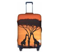 Coperture elastiche per bagagli per valigie Giraffa sotto l'albero in Africa Copertura per valigia, protezione per trolley resistente, copertura per bagagli da viaggio per bagagli da 45-81 cm, 3D, XL