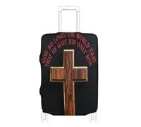 Coperture elastiche per bagagli per valigie Resistente ai graffi Fit carry on valigia copertura essenziale da viaggio Fit 45-81 pollici bagagli, Cristiano Gesù Croce di fede, S 18-20 in