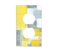 Coperture elettriche grigie e gialle dello sbocco elettrico della pittura astratta, dimensione standard 11,4 x 7 cm, termoplastica infrangibile del policarbonato
