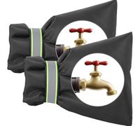 Coperture esterne per rubinetto, 2 pezzi, proteggono il rubinetto esterno dal congelamento e dallo scoppio con la nostra resistente copertura per rubinetto isolata con una striscia riflettente, un