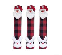 Coperture festive per maniglie della porta del frigorifero con disegni 3D di Babbo Natale, pupazzi di neve e alce, realizzate in tessuto non tessuto resistente all'usura per proteggere e migliorare le