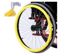 Coperture for bordo di spinta for sedia a rotelle Copertura protettiva for anello di spinta della ruota posteriore in silicone antiscivolo e resistente all'usura da 22/24 pollici(Yellow,22Inch)