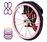 Coperture for bordo di spinta for sedia a rotelle Copertura protettiva for anello di spinta della ruota posteriore in silicone antiscivolo e resistente all'usura da 22/24 pollici(Pink,22Inch)