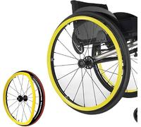 Coperture for cerchione di spinta for sedia a rotelle, 20/22/24 pollici, 1 paio corrimano for a, copertura for manuale in silicone,Yellow-24in(Yellow,24in)