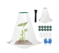 Coperture for piante campana giardino Animals, confezione da 30 mini serre trasparenti for piantine, vasi da vivaio, coperture for piante riutilizzabili con 50 fascette fermacavo, 10 etichette(10pcs)