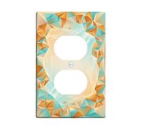 Coperture geometriche duplex da parete, triangoli moderni e contemporanei, in plastica turchese, dimensioni standard, coperture decorative per presa di corrente per camera da letto, bagno, cucina