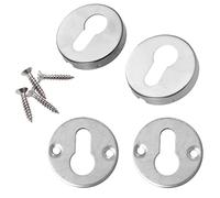 Coperture in acciaio inox per serratura della porta,Set di 2(2 copertine superiori+2 copertine inferiori,con 4 viti) Bocallave,Acciaio inossidabile Bocallave,Coperture dell'occhio di serratura