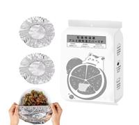 Coperture in Alluminio per Alimenti | 30 Pezzi Pellicola Riutilizzabile Ispessita | Elastiche Alimentari in Alluminio | per Ciotole Pentole Contenitori Freezer Campeggio Picnic Festa