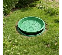 Coperture invisibili in resina per fosse settiche, Coperchio carrabile rinforzato per fosse settiche, Chiusino per fognature a filo pavimento ideale per giardini, prati, marciapiedi(Round,23.62in)