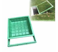 Coperture invisibili in resina per fosse settiche, Coperchio carrabile rinforzato per fosse settiche, Chiusino per fognature a filo pavimento ideale per giardini, prati, marciapiedi(Square,23.62in)