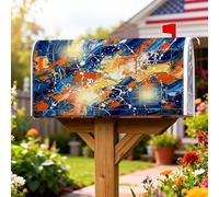 Coperture magnetiche astratte per cassette postali, moderne e artistiche, colorate, estive, blu, decorazione per giardino, patio, 53 x 65 cm