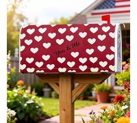 Coperture magnetiche per cassetta delle lettere a cuori, motivo romantico e giocoso con testo per San Valentino, decorazioni rosse per cassetta postale per la decorazione del portico anteriore, 53 x