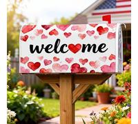 Coperture magnetiche per cassetta delle lettere a cuori, romantiche e festive di benvenuto rosso per San Valentino rosso copertura per la decorazione della porta d'ingresso, 45,7 x 53,7 cm