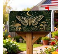 Coperture magnetiche per cassetta delle lettere a farfalla, copertura per cassetta delle lettere verde con luna fantasiosa e natura, 53 x 64 cm