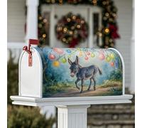 Coperture magnetiche per cassetta delle lettere a forma di asino, ornamenti festivi fantasiosi per vialetti, copertura per cassetta delle lettere blu per decorazione del prato, 45,7 x 53,3 cm