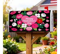 Coperture magnetiche per cassetta delle lettere a forma di cuore, per San Valentino, bacio romantico con fiori, San Valentino, pesca, decorazione per esterni, 53 x 64 cm