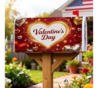 Coperture magnetiche per cassetta delle lettere a forma di cuore, per San Valentino, decorazione per cassetta postale di San Valentino, rosso brillante, per giardino, cortile, 45,7 x 53,3 cm
