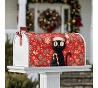 Coperture magnetiche per cassetta delle lettere a forma di gatto, decorazione natalizia rossa per cassetta delle lettere, 45,7 x 53,3 cm