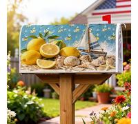Coperture magnetiche per cassetta delle lettere a forma di limone, decorazioni per cassette delle lettere estive a vela nautiche estive gialle per la porta d'ingresso, 45,7 x 53,7 cm