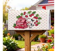 Coperture magnetiche per cassetta delle lettere a forma di mucca, copertura per cassetta delle lettere estiva rossa per decorare giardino e patio, 53 x 65,5 cm