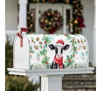 Coperture magnetiche per cassetta delle lettere a forma di mucca, decorazioni natalizie rustiche e rustiche, per cassetta delle lettere di Natale, decorazione da giardino, 53 x 64 cm