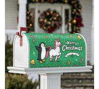 Coperture magnetiche per cassetta delle lettere a forma di pinguino, copertura per cassetta delle lettere di Natale con cavallo magico giocoso e magico, decorazione per esterni, giardino, cortile