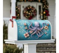 Coperture magnetiche per cassetta delle lettere a forma di polipo, regali festivi fantasiosi e fantasiosi, copertura per cassetta delle lettere invernale blu, per esterni, giardino, cortile