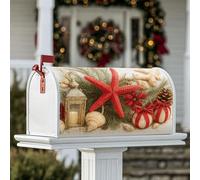 Coperture magnetiche per cassetta delle lettere a forma di stella marina, lanterne natalizie e pigne, decorazione per la casa e il giardino, 53 x 64 cm