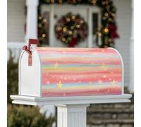 Coperture magnetiche per cassetta delle lettere a forma di stelle, motivo a righe con pesche primaverili, per decorare il prato, 45,7 x 53,7 cm