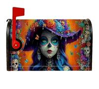 Coperture magnetiche per cassetta delle lettere a forma di teschio, vibrante fiore artistico farfalla Halloween viola copertura per la decorazione del prato 45,7 x 53,3 cm