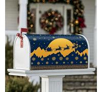 Coperture magnetiche per cassetta delle lettere a slitta, decorazioni natalizie per cassetta delle lettere con renne e montagne, per decorare la casa e il giardino, 45,7 x 53,7 cm