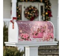 Coperture magnetiche per cassetta delle lettere a slitta, regali natalizi con stella di Natale, color pesca, per decorare la casa e il giardino, 53 x 64 cm